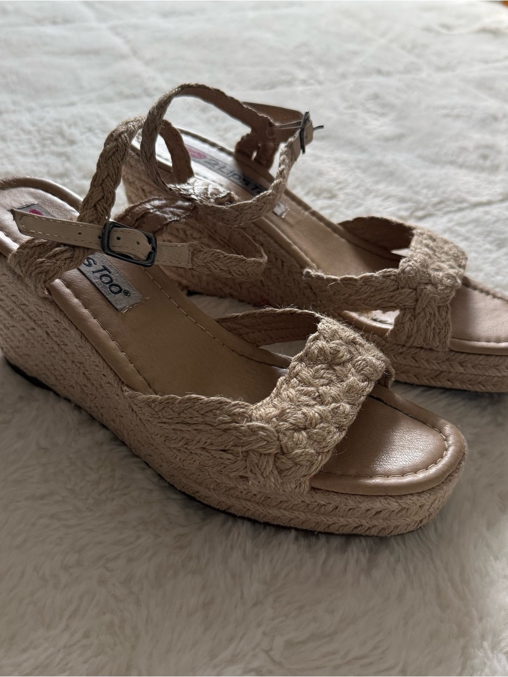 Woven Braided Platform Sandals - Neutral Beige